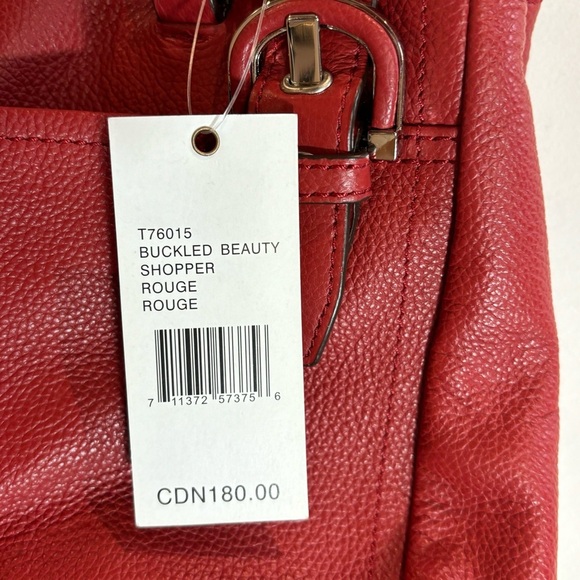 TIGNANELLO Leather Contrastig strip Lining Multiple Pockets Shoulder Bag NEW - Picture 8 of 14